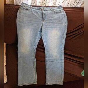 Light Distressed Jeans St. John's Bay Women's 20w Straight Leg